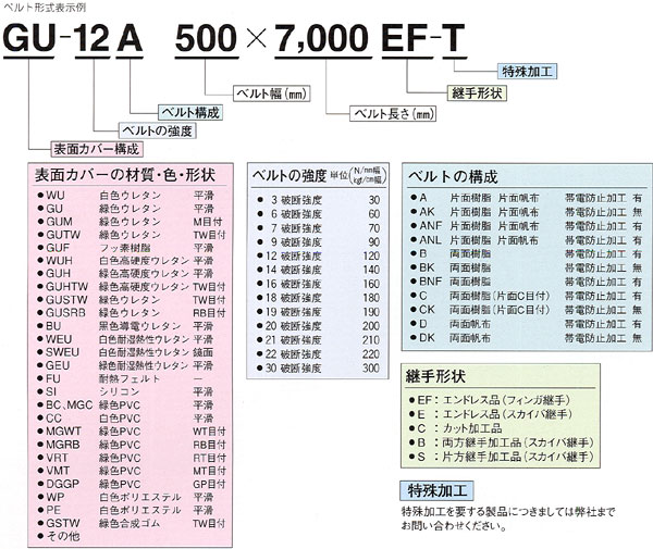 ベルト形式表示例